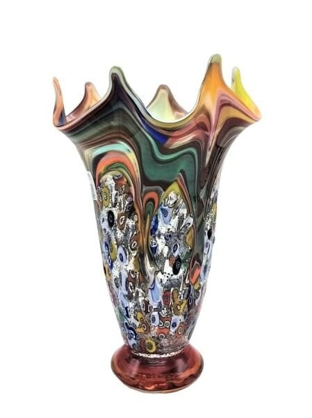 MURANO CAM VAZO RENKLİ 21CM