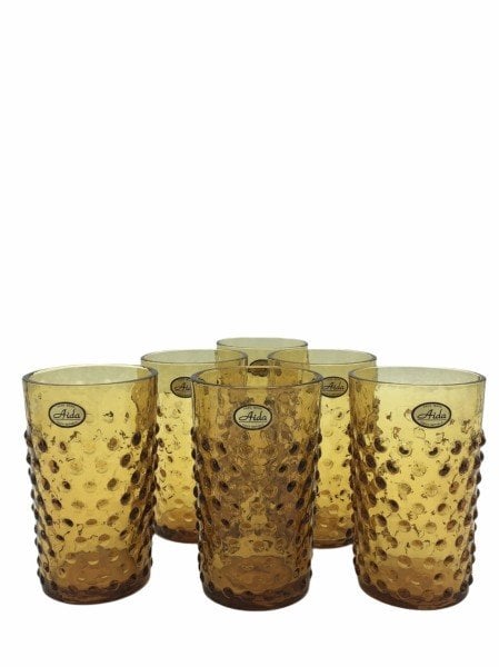 AİDA 12 BARDAK- 1 SÜRAHİ SET AMBER