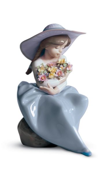 Lladro Fragrant Bouquet Girl Porselen Figür 20 cm