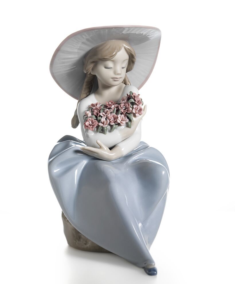 Lladro Fragrant Bouquet Girl Porselen Figür 20 cm