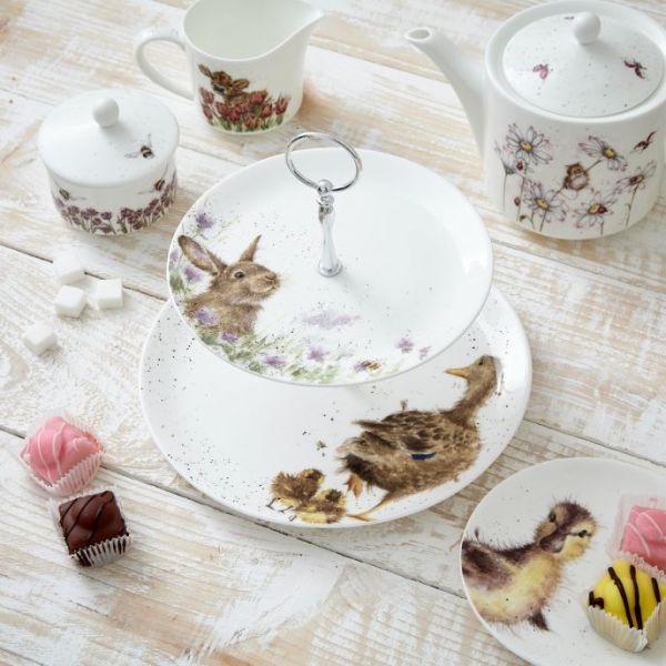 Royal Worcester Wrendale Ördek Desenli Kek Standı 2 Katlı