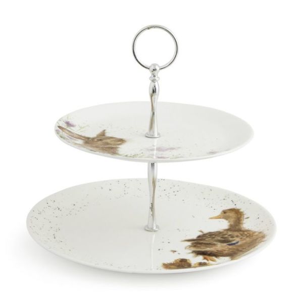 Royal Worcester Wrendale Ördek Desenli Kek Standı 2 Katlı
