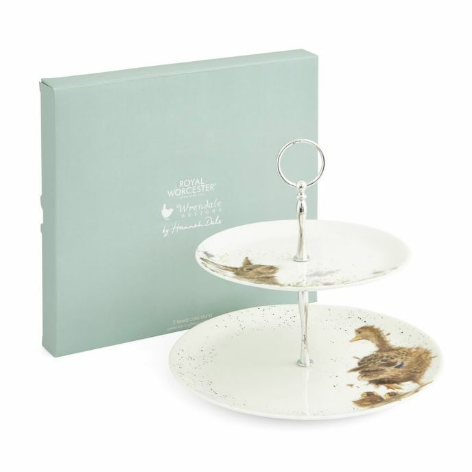 Royal Worcester Wrendale Ördek Desenli Kek Standı 2 Katlı