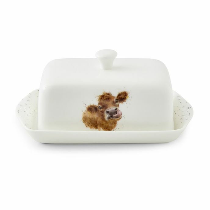 Royal Worcester Wrendale İnek Desenli Tereyağlık
