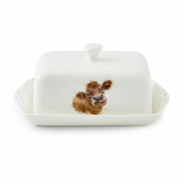 Royal Worcester Wrendale İnek Desenli Tereyağlık