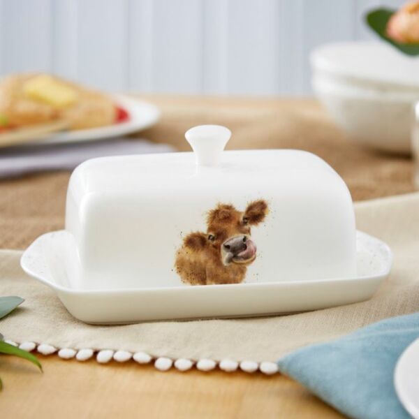 Royal Worcester Wrendale İnek Desenli Tereyağlık
