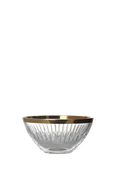 CAESAR KRİSTAL- ÇUKUR KASE GOLD ÇİZGİLİ-Çap:  15 CM