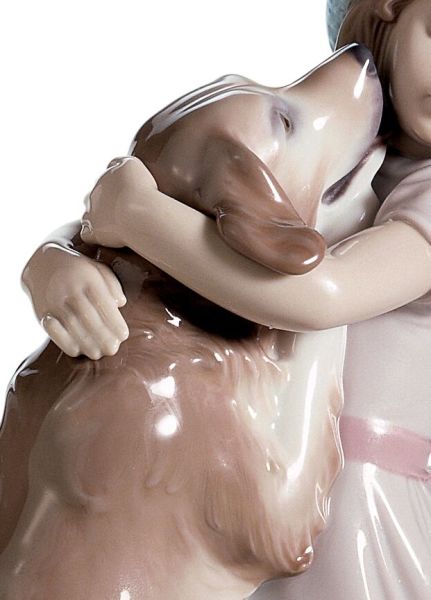 Lladro A Warm Wellcome Dog Porselen Figür 26 cm
