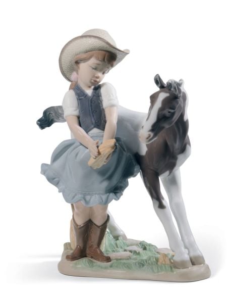 Lladro Cowgirl Porselen Figür 22 cm