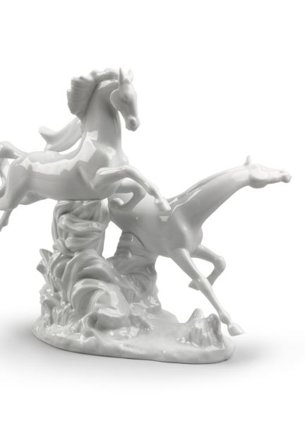Lladro Horses Galloping At Heykeli 30 cm