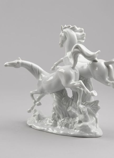Lladro Horses Galloping At Heykeli 30 cm