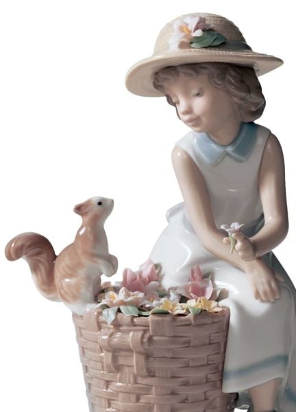 Lladro Hello Little Squirrel! Girl