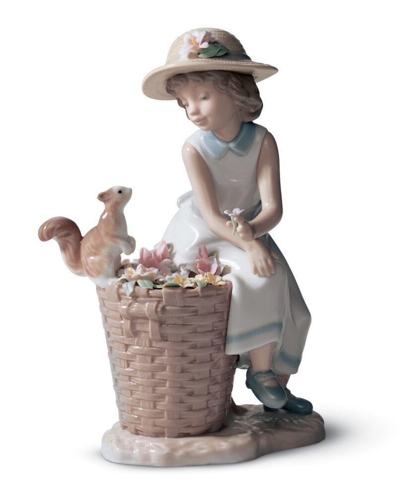 Lladro Hello Little Squirrel! Girl