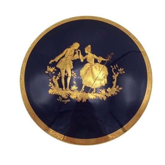 LİMOGES KAPAKLI DAİRE ŞEKİLLİ KUTU 21 CM