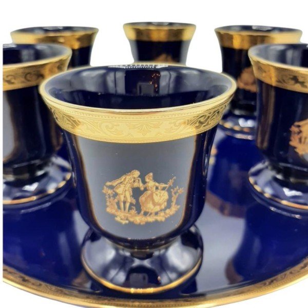 LİMOGES (6 BARDAK- 1  ADET YUVARLAK TEPSİ) SET