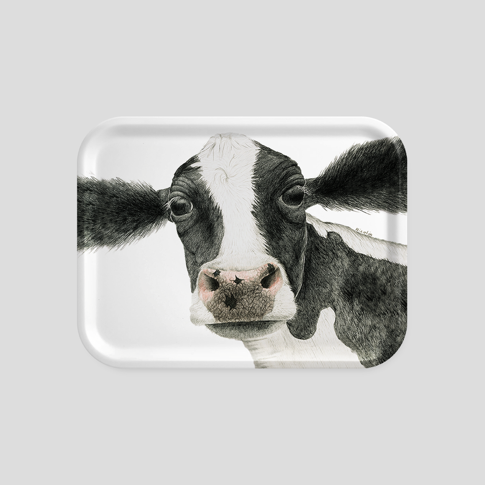 Charlotte Nicolin Tepsi Rosa The Cow 43*33cm