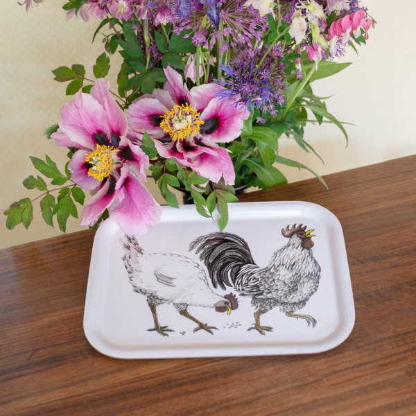 Charlotte Nicolin Tepsi Ruth & Ralph The Hen and Rooster 20*27cm