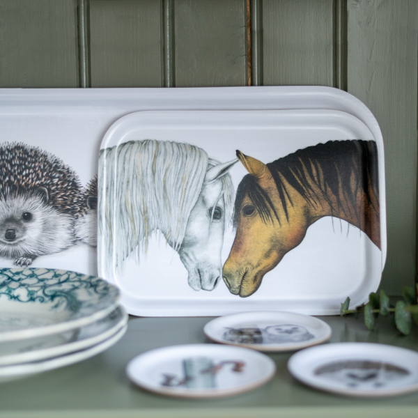 Charlotte Nicolin Tepsi Soulmates Horses 20*27cm