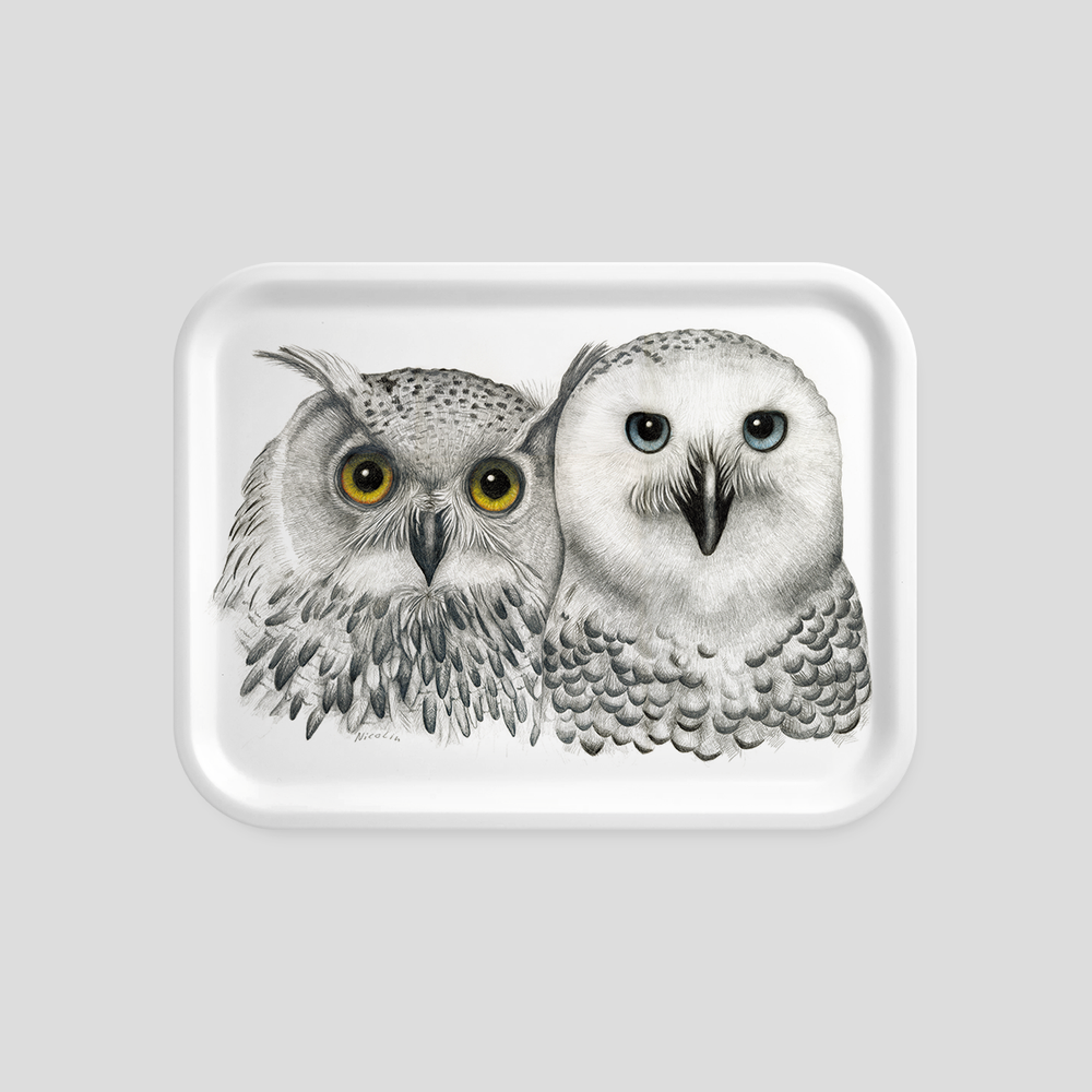 Charlotte Nicolin Tepsi Contemplation The Owls 27*20cm