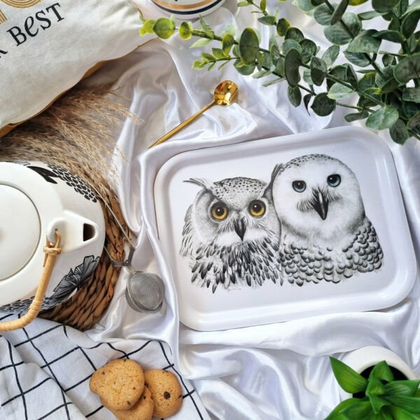 Charlotte Nicolin Tepsi Contemplation The Owls 27*20cm