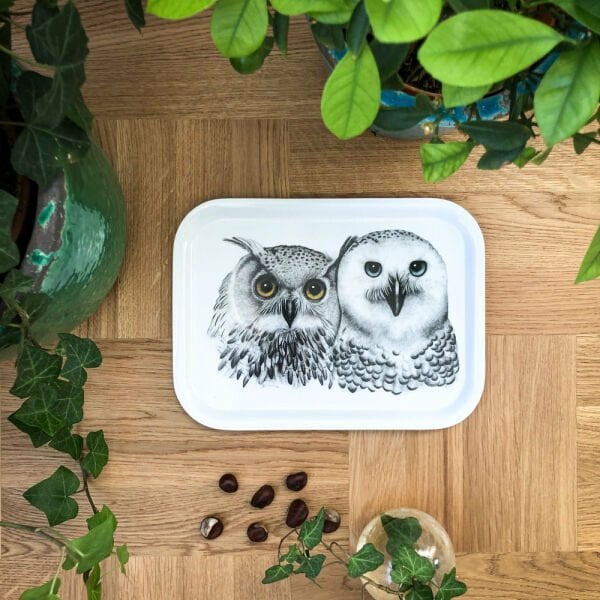 Charlotte Nicolin Tepsi Contemplation The Owls 27*20cm
