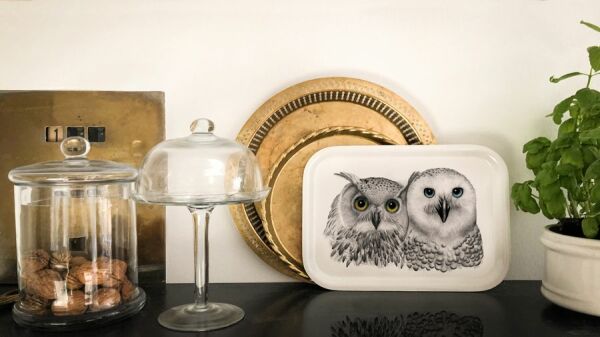 Charlotte Nicolin Tepsi Contemplation The Owls 27*20cm
