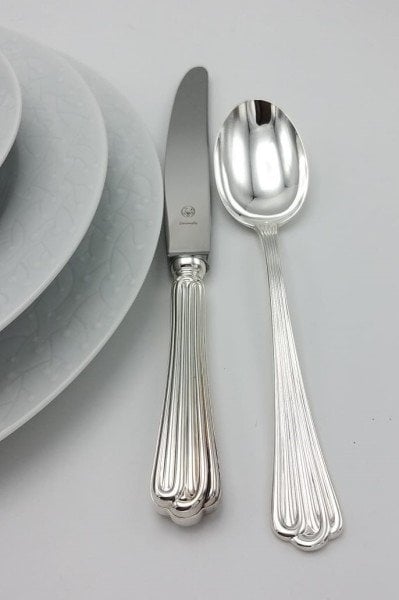 ZARAMELLA- MODERN KESİM- 12 KİŞİLİK 76 PARÇA GÜMÜŞ KAPLAMA ÇATAL BIÇAK TAKIMI