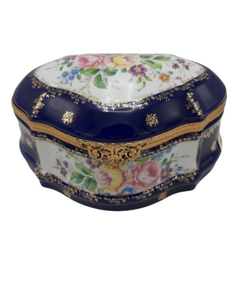 LİMOGES KAPAKLI KUTU ÇİÇEKLİ 25 CM