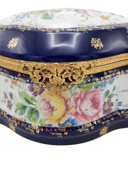 LİMOGES KAPAKLI KUTU ÇİÇEKLİ 25 CM