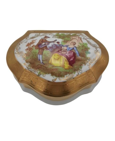 LİMOGES KAPAKLI KUTU GOLD DETAYLI 26 CM