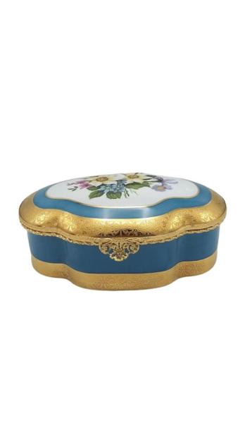 LİMOGES MAVİ KAPAKLI KUTU 30CM
