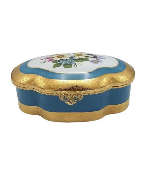 LİMOGES MAVİ KAPAKLI KUTU 30 CM