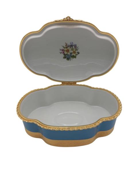 LİMOGES MAVİ KAPAKLI KUTU 30 CM