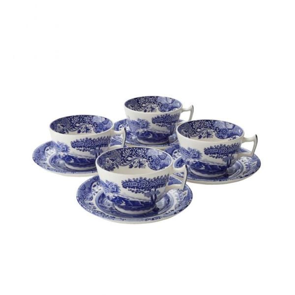 Spode Blue Italian Büyük Çay Fincanı ve Tabağı 280 ml