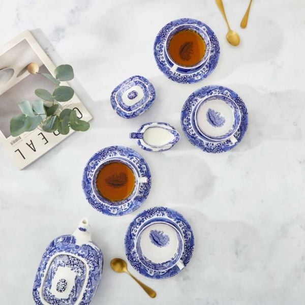 Spode Blue Italian Büyük Çay Fincanı ve Tabağı 280 ml