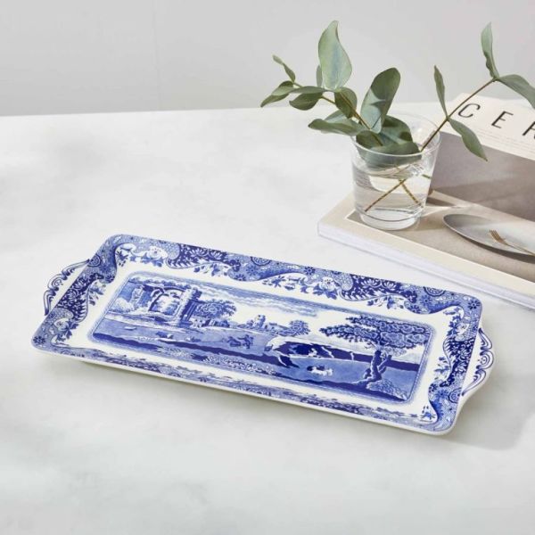 Spode Blue Italian Porselen Tepsi 33 cm