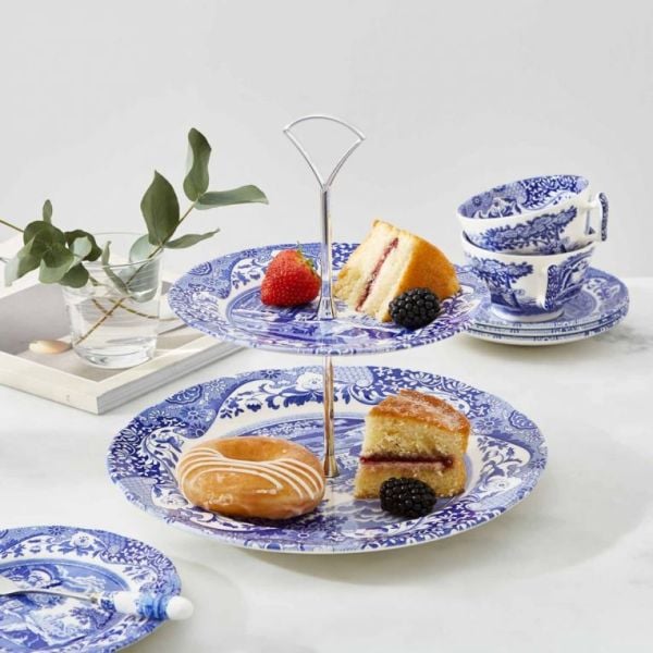 Spode Blue Italian İki Katlı Servis 27 ve 20 cm