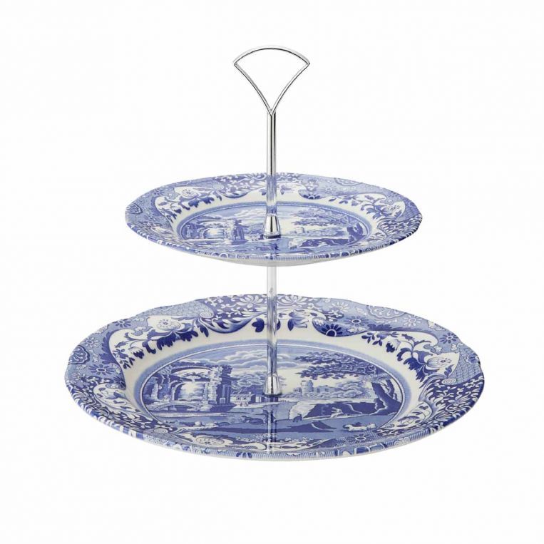 Spode Blue Italian İki Katlı Servis 27 ve 20 cm
