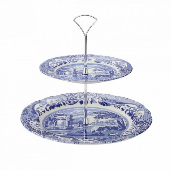 Spode Blue Italian İki Katlı Servis 27 ve 20 cm