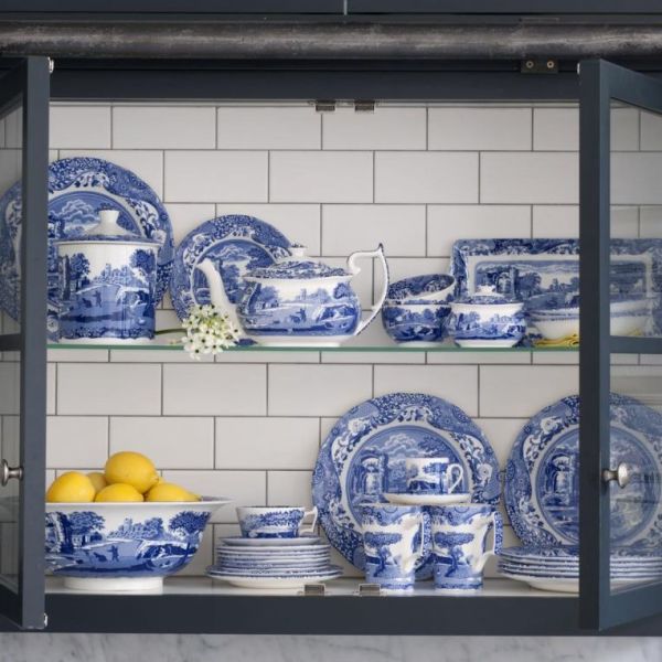 Spode- Blue İtalian-Kulplu  Fırın Servis Tabağı 38 Cm*30 cm. (YENİ !)