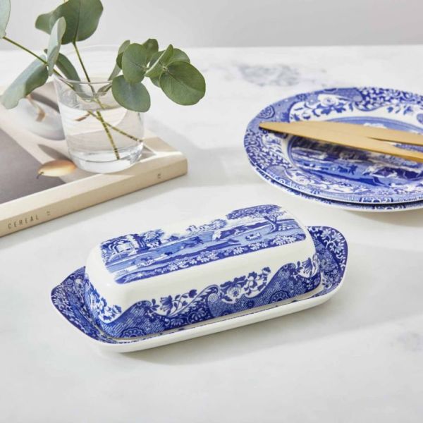 Spode Blue Italian Tereyağlık 20 × 10 cm