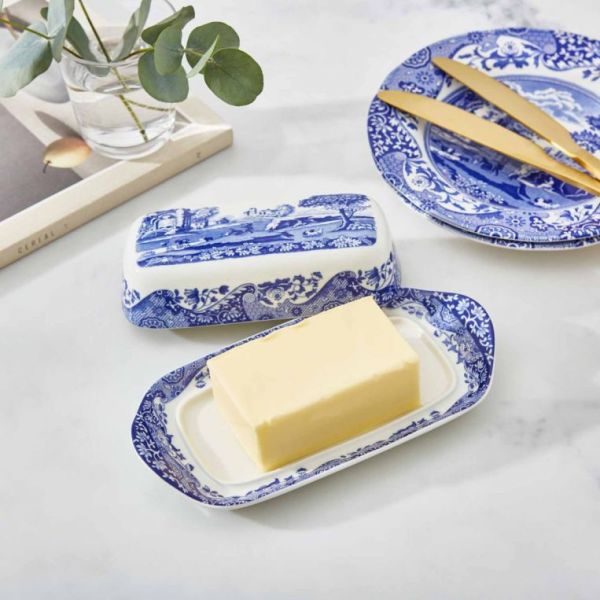 Spode Blue Italian Tereyağlık 20 × 10 cm
