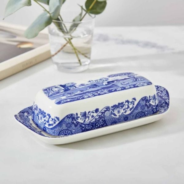 Spode Blue Italian Tereyağlık 20 × 10 cm