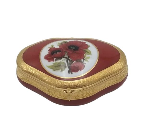 LİMOGES KAPAKLI KUTU GELİNCİK 15CM