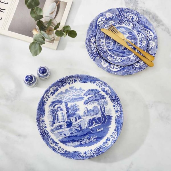 Spode  Blue İtalian Hafif Derin Büyük Makarna Tabağı 30 cm