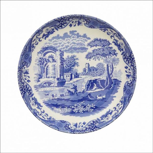 Spode Blue Italian Hafif Derin Büyük Makarna Tabağı 30 cm