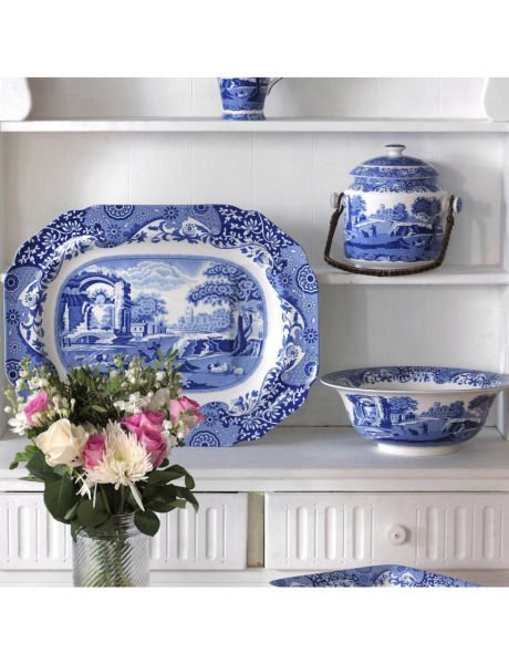 Spode Blue İtalian Dikdörtgen Tabak 53 Cm