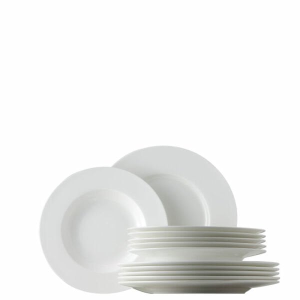 ROSENTHAL- JADE WHITE- RİM (GÖBEKLİ MODEL) 12 KİŞİLİK 51 PARÇA YEMEK TAKIMI