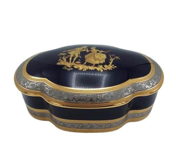 LİMOGES LACİVERT KAPAKLI KUTU (BONBONİYER) 29x19