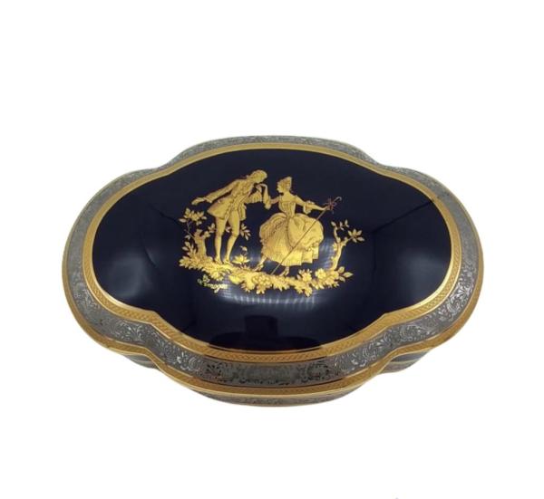 LİMOGES LACİVERT KAPAKLI KUTU (BONBONİYER) 29x19